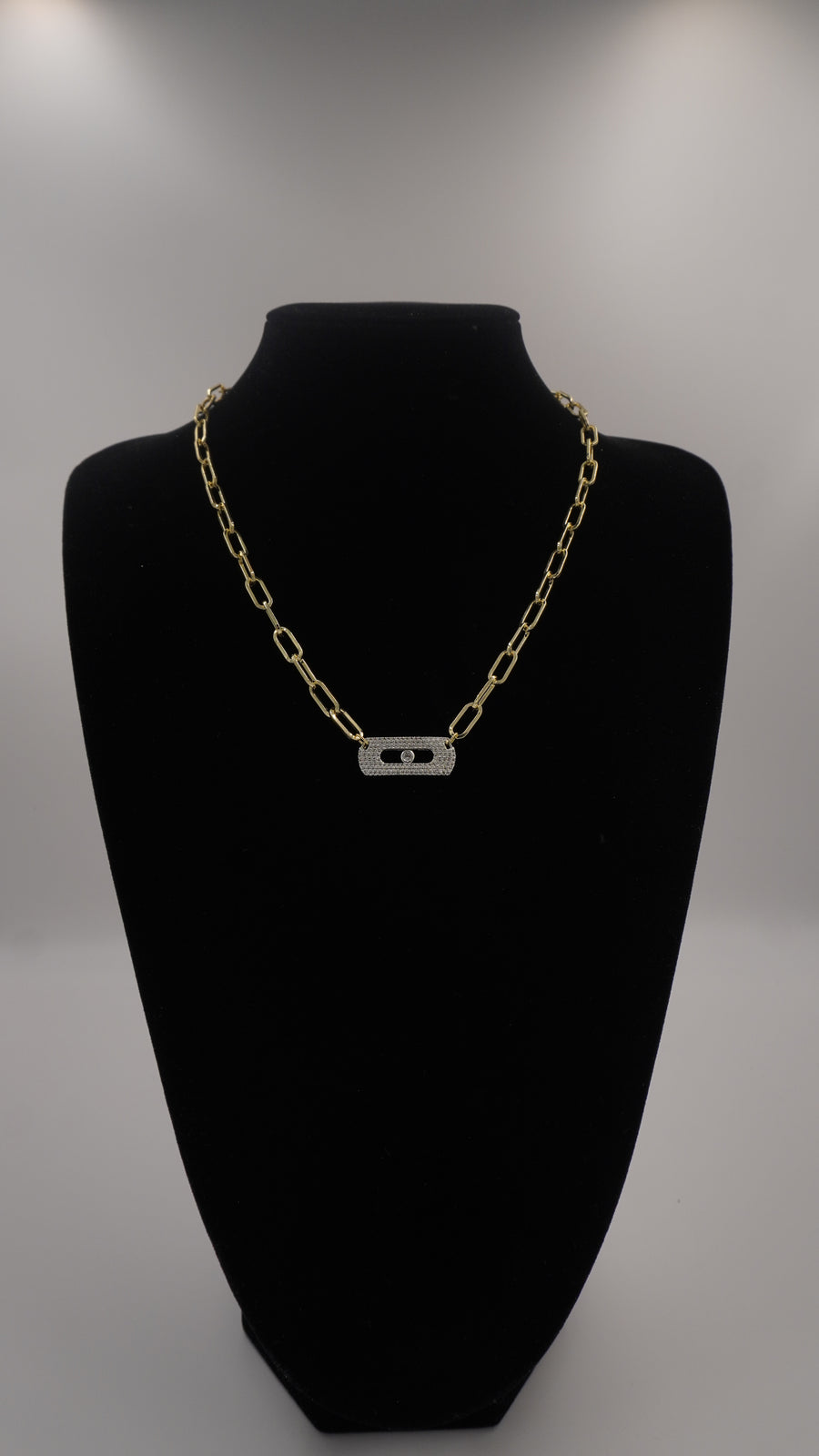 Zirkon Taşlı Zincir Kolye