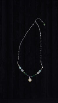 Doğal Kristal Quartz Taşlı Altın Kaplama Kolye