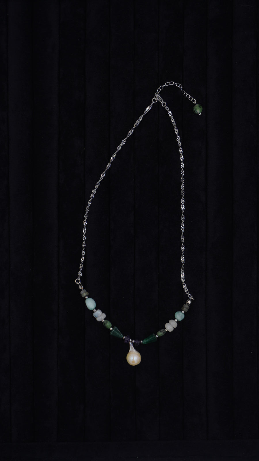 Doğal Kristal Quartz Taşlı Altın Kaplama Kolye