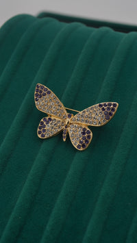 Zirkon Taşlı Kelebek Broş