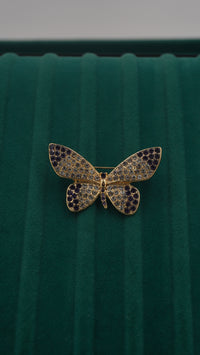 Zirkon Taşlı Kelebek Broş