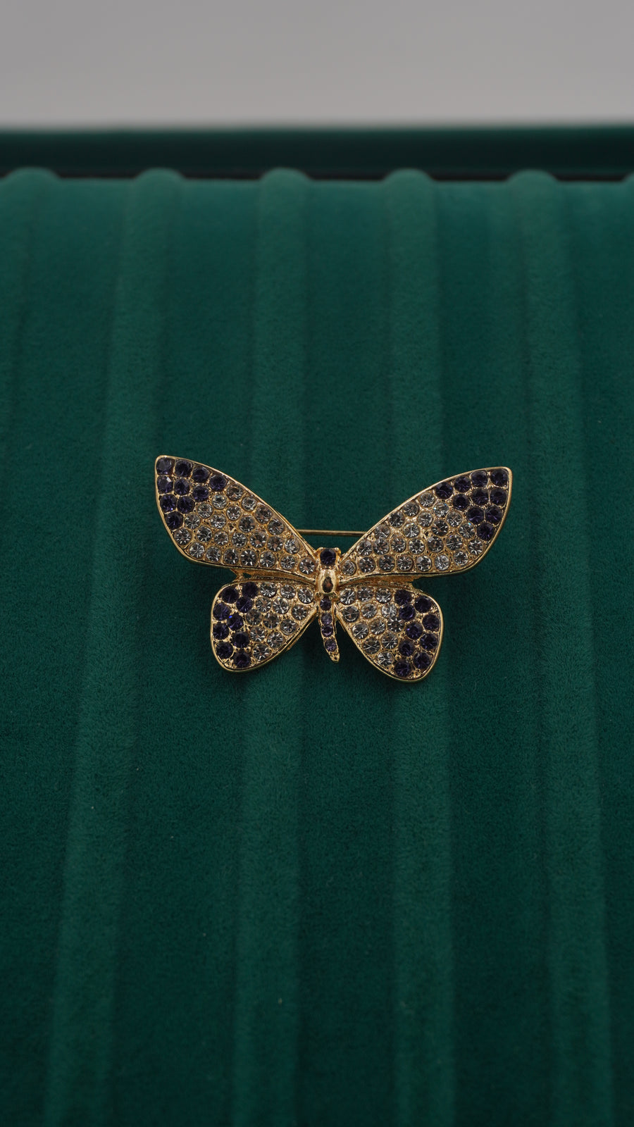 Zirkon Taşlı Kelebek Broş
