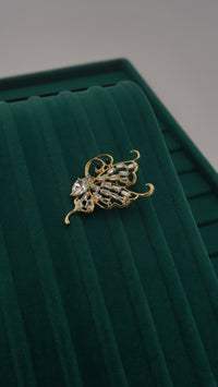 Zirkon Taşlı Tek Kanat Kelebek Broş