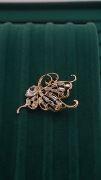 Zirkon Taşlı Tek Kanat Kelebek Broş