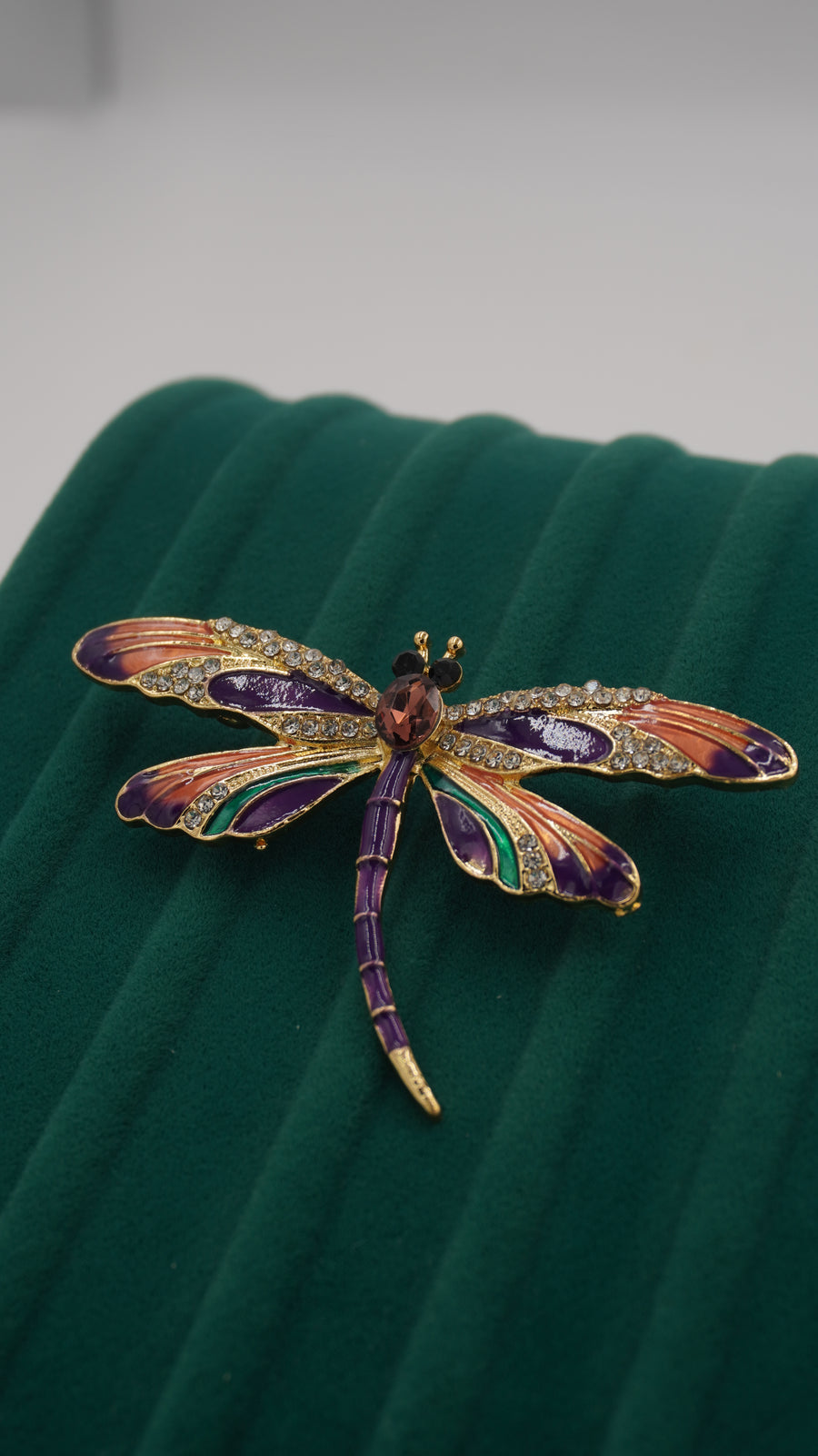 Yusufçuk Figürlü Zirkon Taşlı Broş