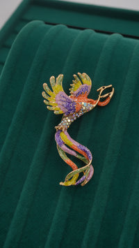 Zirkon Taşlı Anka Kuşu Figürlü Broş