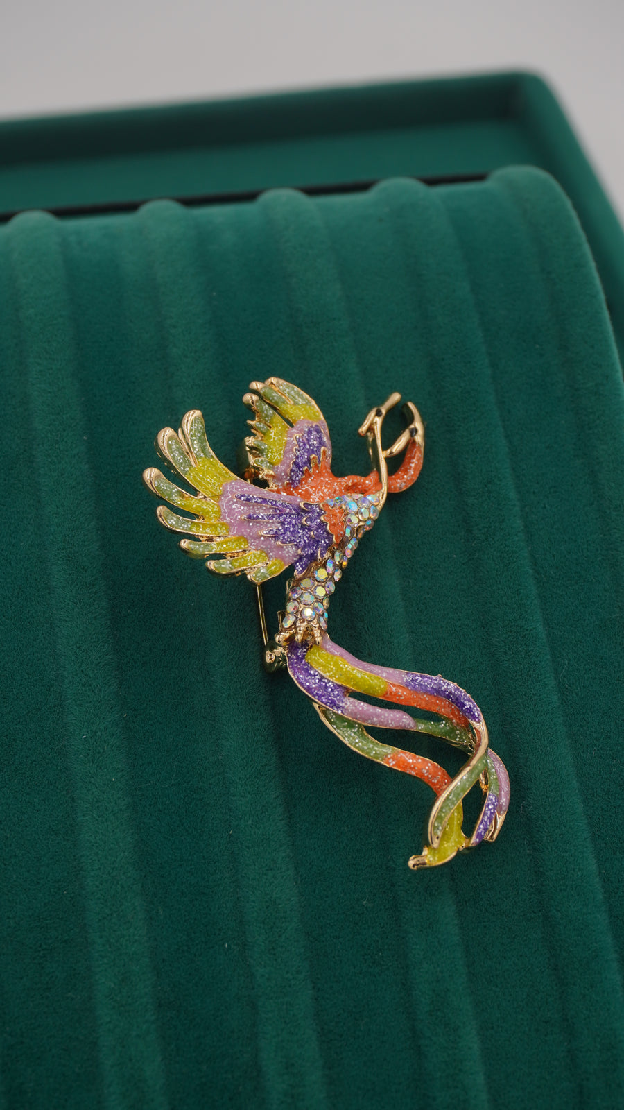 Zirkon Taşlı Anka Kuşu Figürlü Broş