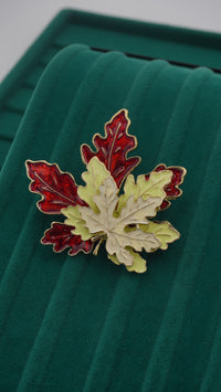 Çınar Yaprağı Figürlü Pirinç Broş