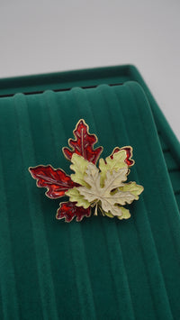 Çınar Yaprağı Figürlü Pirinç Broş