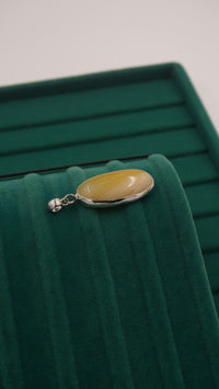 Limon Quartz Taşlı Özel Yapım Bakır Kolye Ucu
