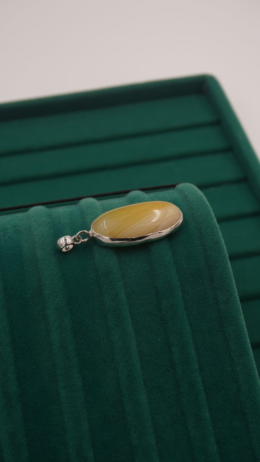 Limon Quartz Taşlı Özel Yapım Bakır Kolye Ucu