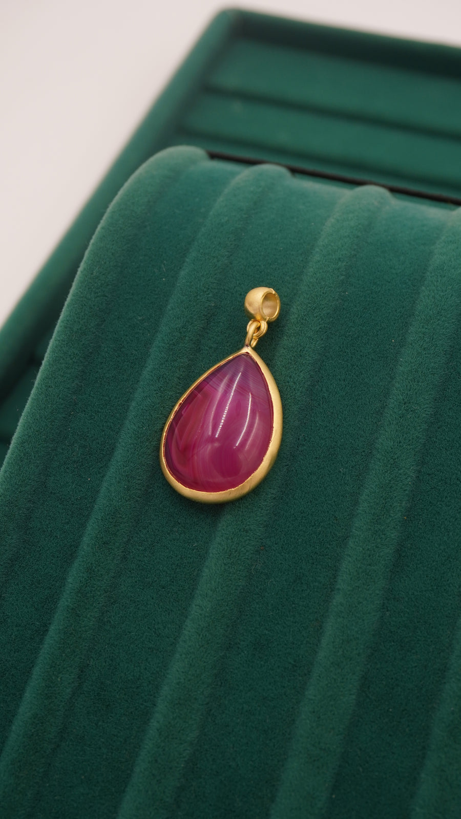 Brezilya Akik Taşlı Özel Yapım Bakır Kolye Ucu