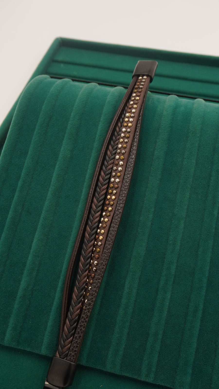 Gerçek Deri ve Çelik Erkek Bileklik