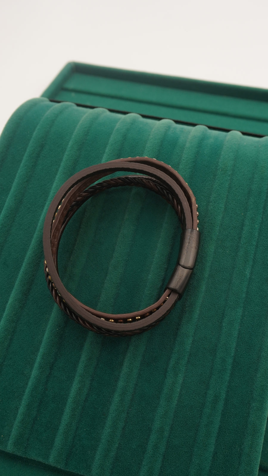 Gerçek Deri ve Çelik Erkek Bileklik