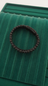 Oniks Taşlı Gerçek Deri ve Çelik Erkek Bileklik