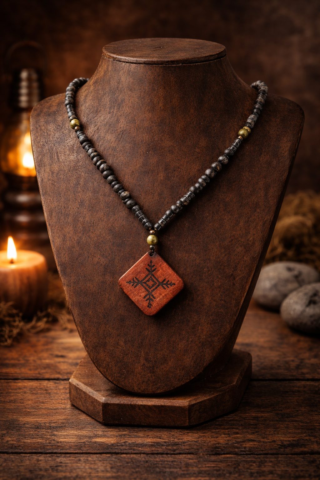 Rune Enerji Doğal Taşlı Kolye