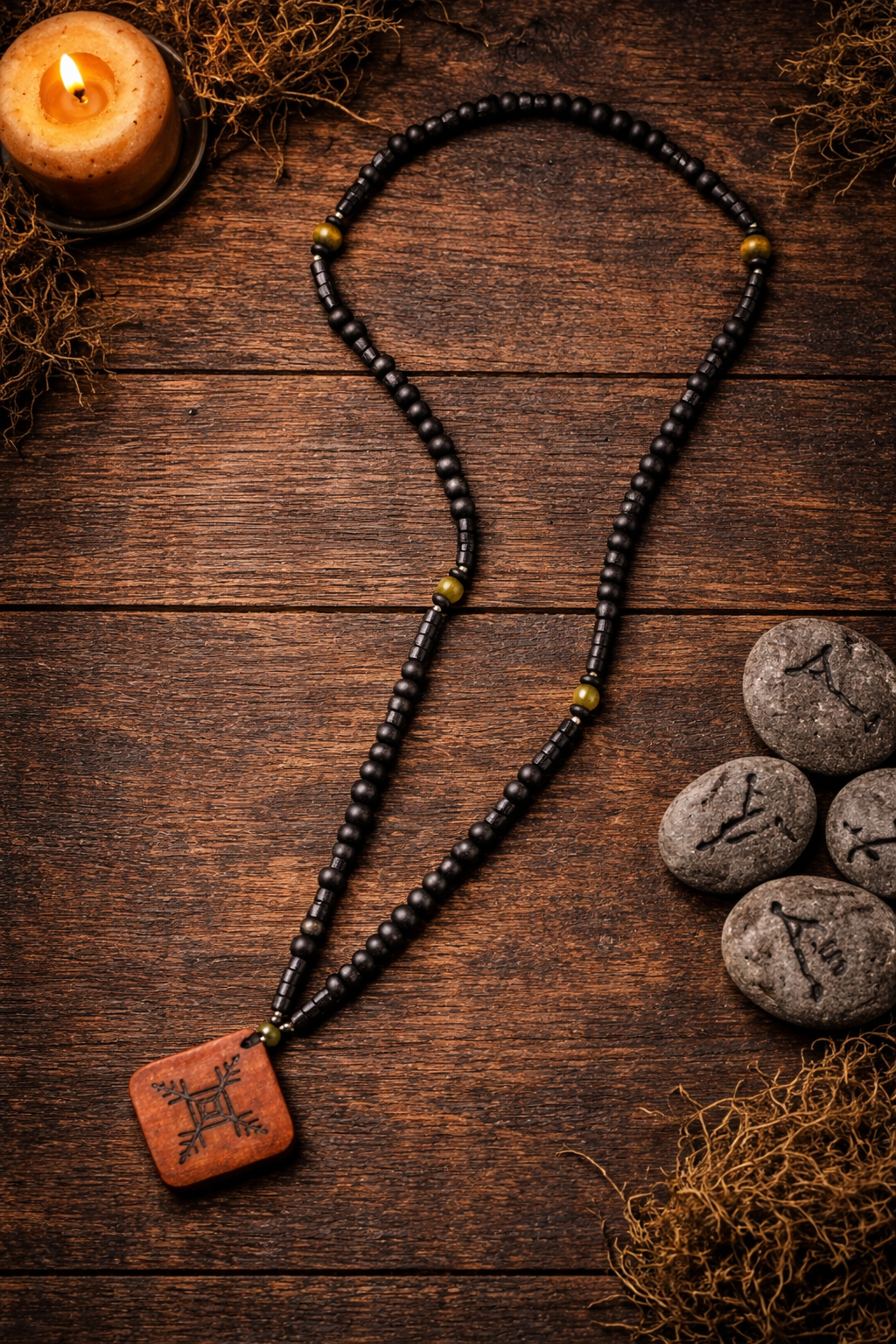 Rune Enerji Doğal Taşlı Kolye