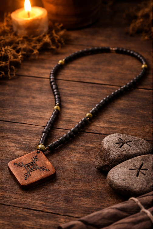 Rune Enerji Doğal Taşlı Kolye