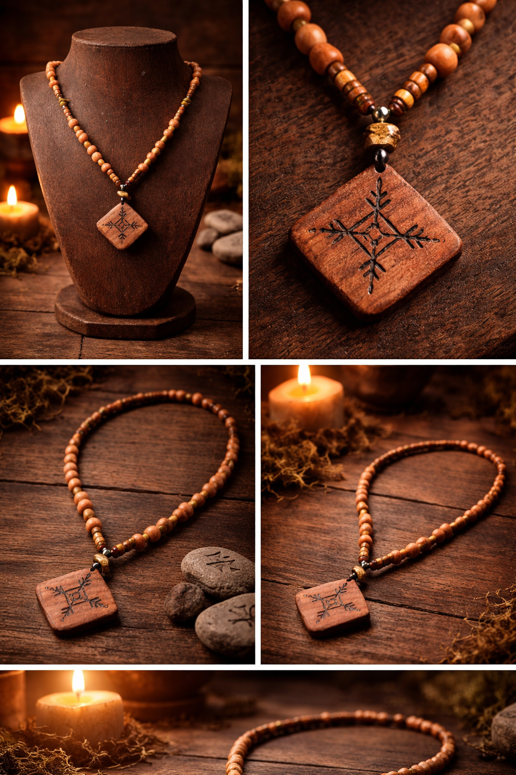 Rune Enerji Doğal Taşlı Kolye