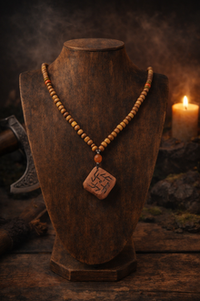 Rune İyi Şans Doğal Taşlı Kolye